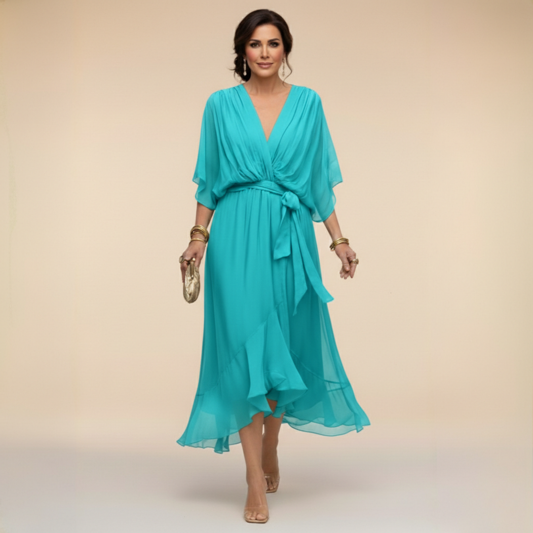 Monica | Chiffon ruha V-nyakkal