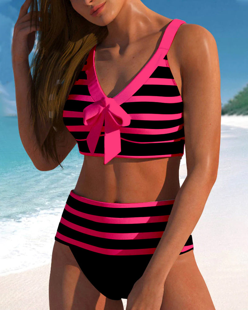 Laluna® | Magas derekú csíkos bikini