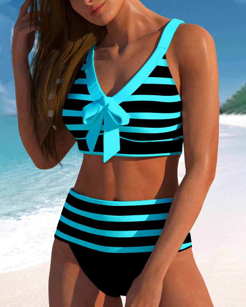 Laluna® | Magas derekú csíkos bikini