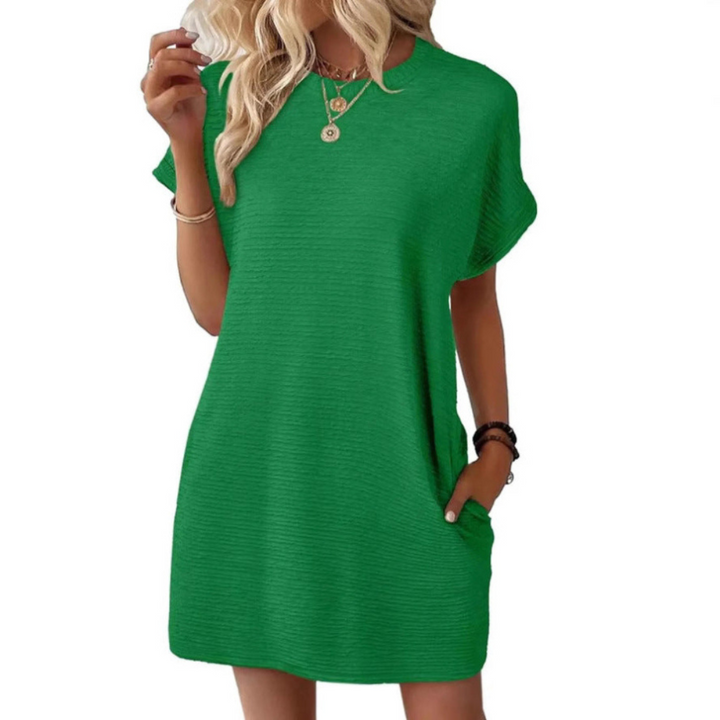 EVASHA™ – Casual Minimalista Kerek Nyakú Nyári Ruha