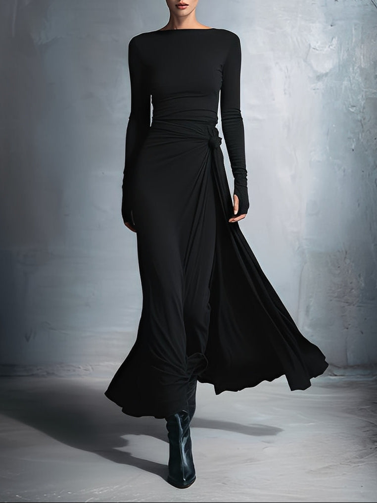 Ilinca | Oldalsó csomós maxi ruha