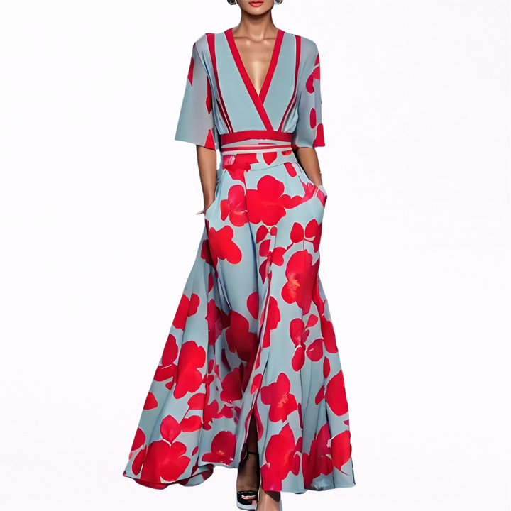 Valentina | Elegáns Maxi Ruha Mély Decolleté-val