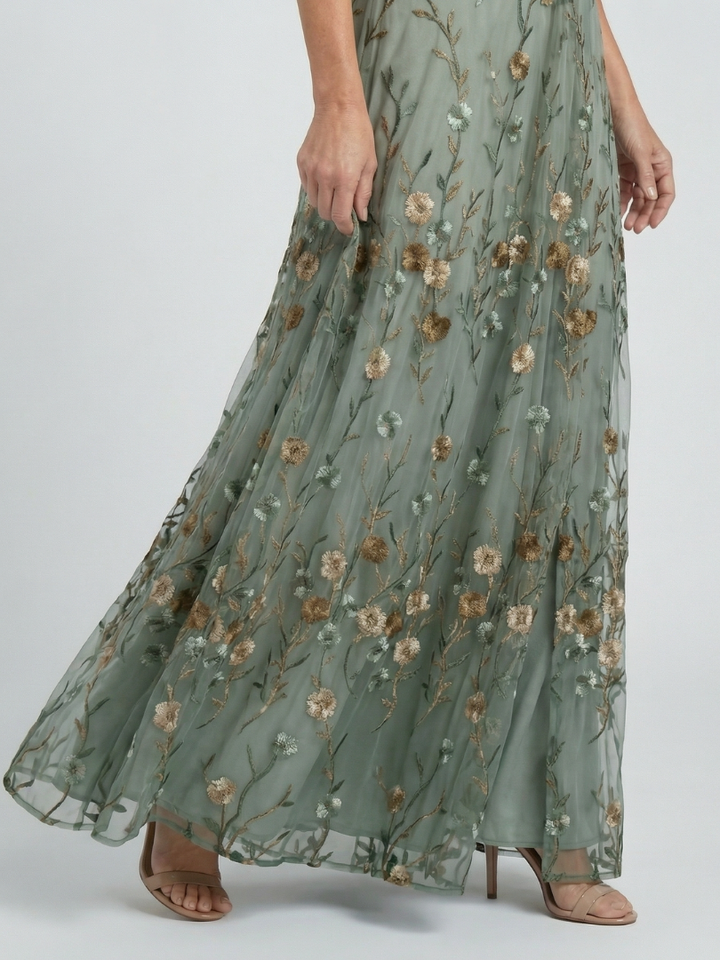 Aneta | Maxi Halter Virágos Ruha