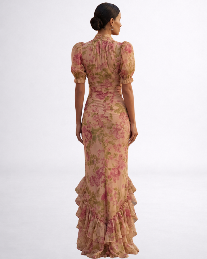 Rosario | Virágmintás Chiffon Hosszú Ruha