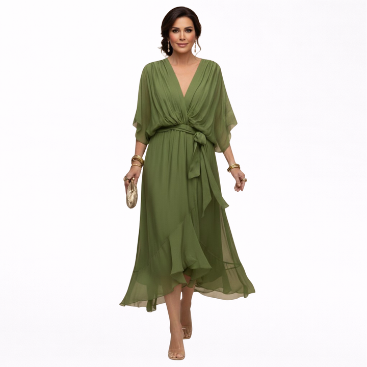 Monica | Chiffon ruha V-nyakkal