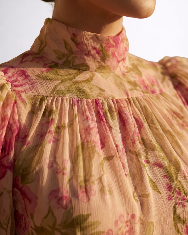 Rosario | Virágmintás Chiffon Hosszú Ruha