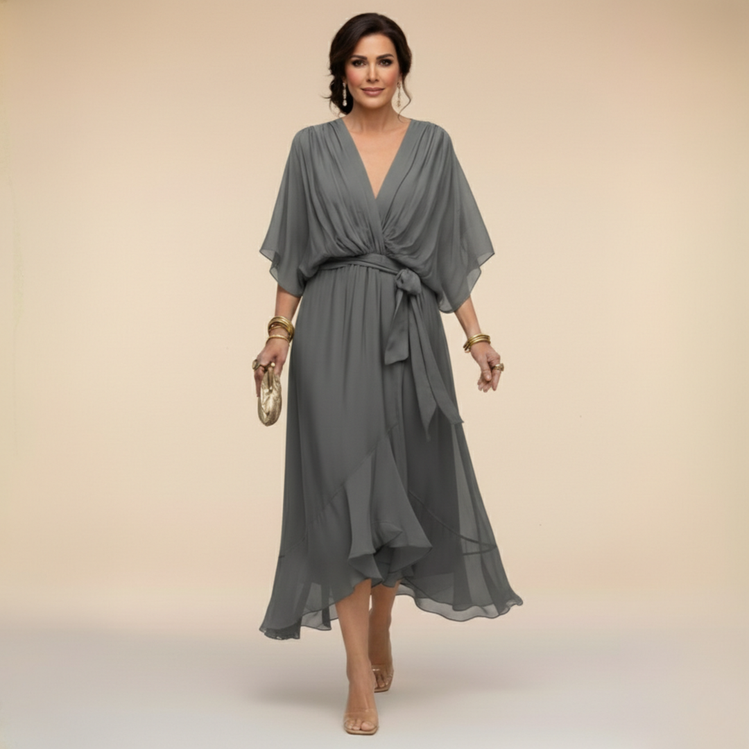 Monica | Chiffon ruha V-nyakkal
