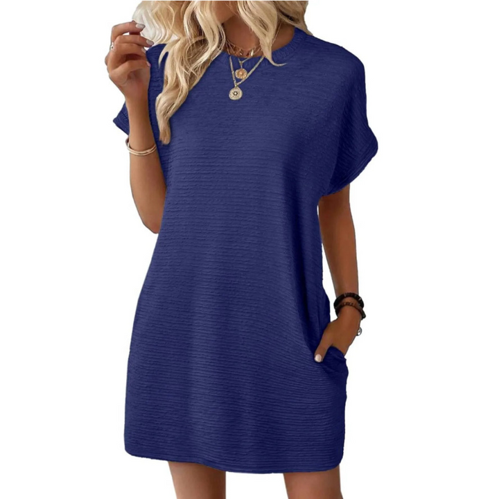 EVASHA™ – Casual Minimalista Kerek Nyakú Nyári Ruha