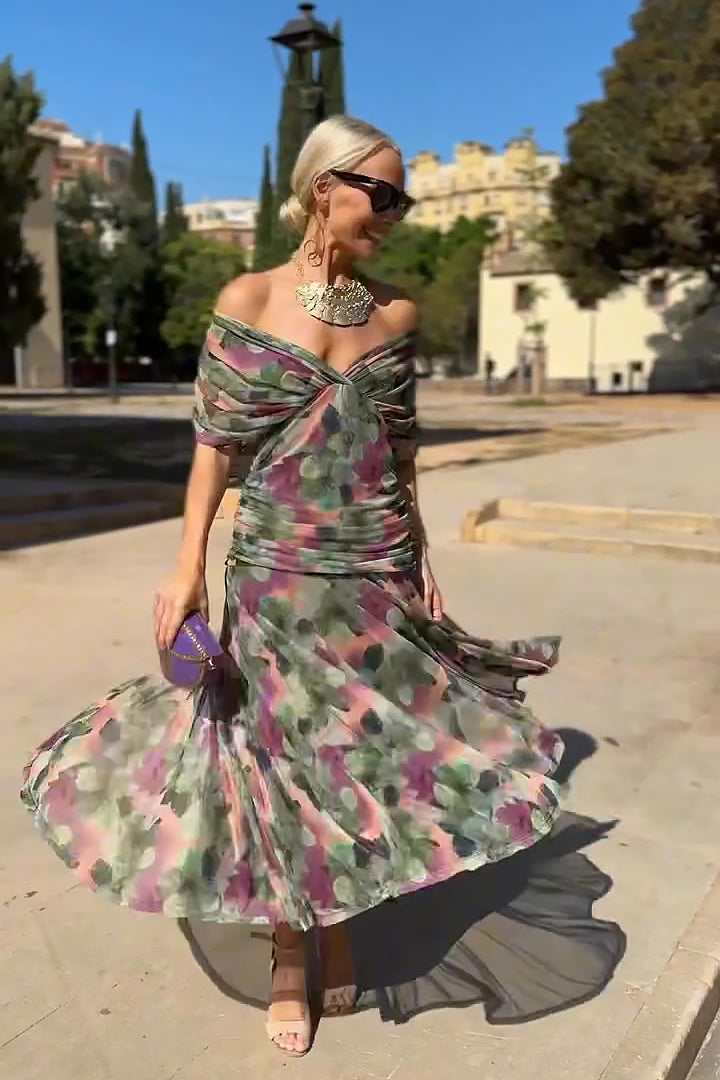Ágnes - Elegáns Maxi Estélyi Ruha V-kivágással