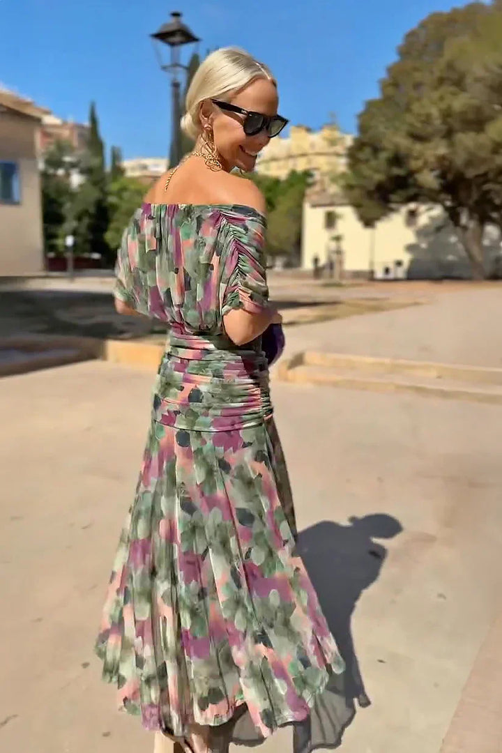 Ágnes - Elegáns Maxi Estélyi Ruha V-kivágással