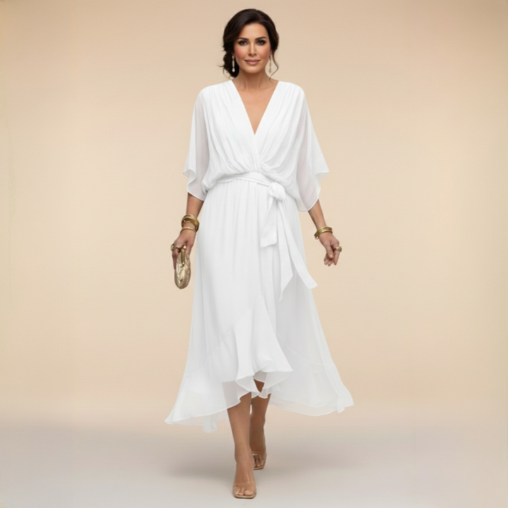 Monica | Chiffon ruha V-nyakkal