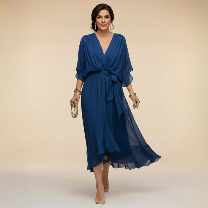 Monica | Chiffon ruha V-nyakkal
