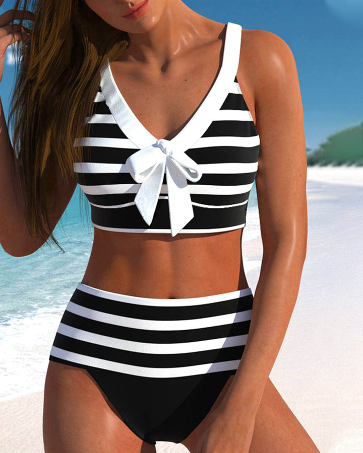 Laluna® | Magas derekú csíkos bikini
