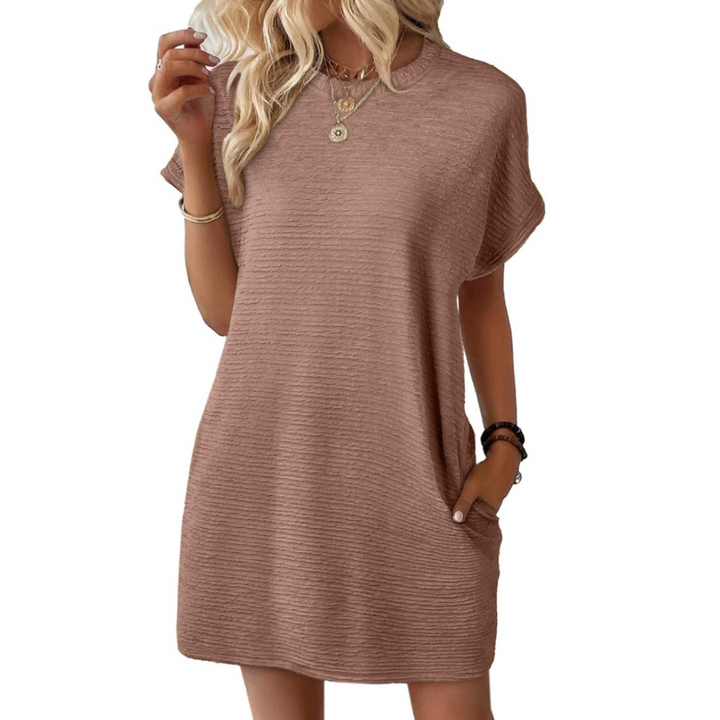 EVASHA™ – Casual Minimalista Kerek Nyakú Nyári Ruha