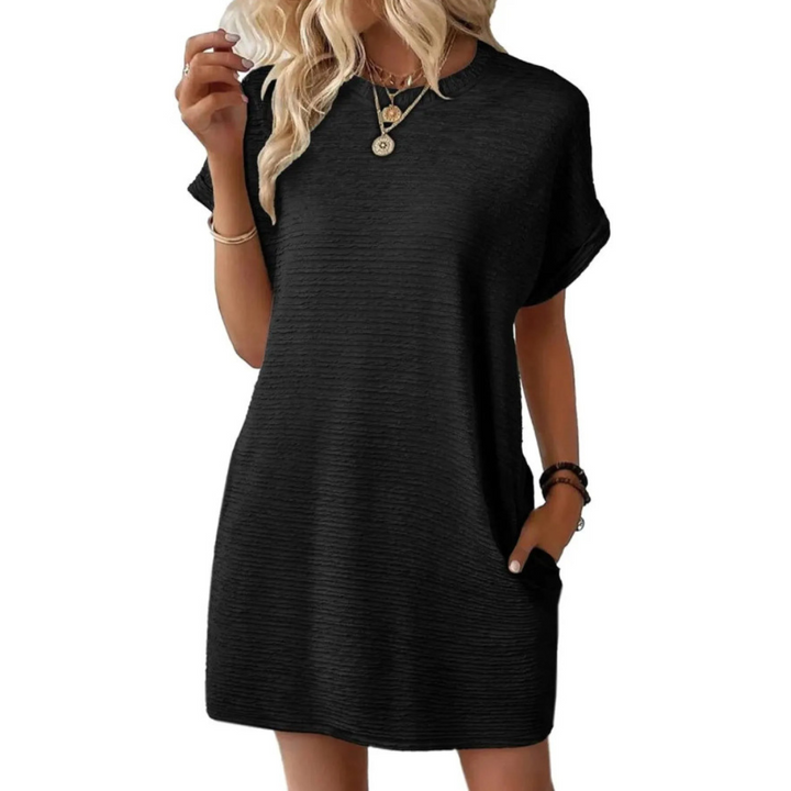 EVASHA™ – Casual Minimalista Kerek Nyakú Nyári Ruha