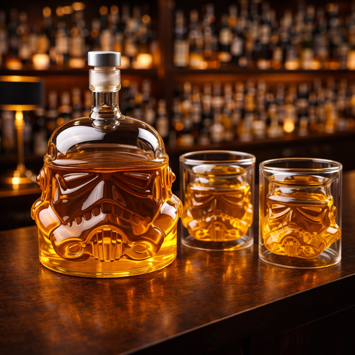 Whisky Üveg - Üveg és Pohár Szett