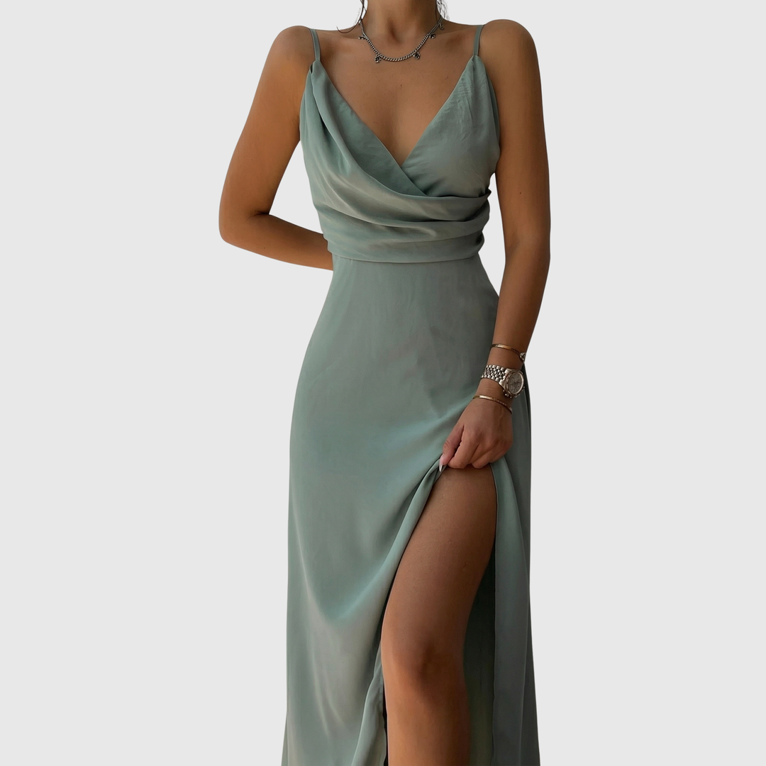 Katalin - Elegáns Hasított Maxi Ruha