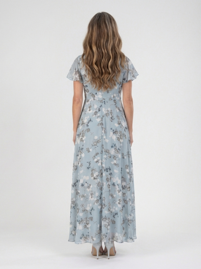 Ismeria | Virágmintás Chiffon Maxi Ruha