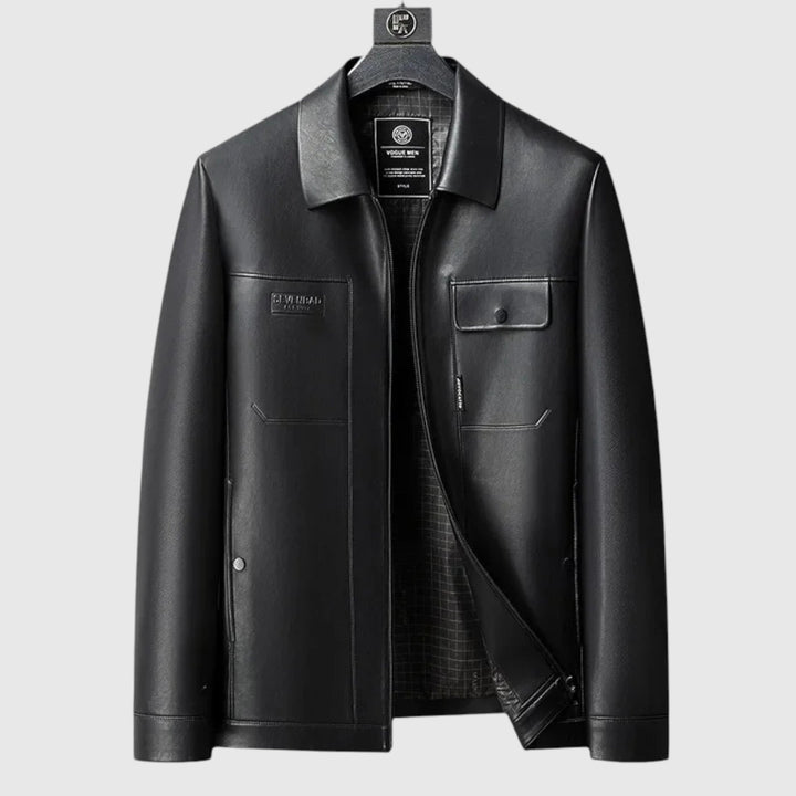 Férfi elegáns bőrkabát