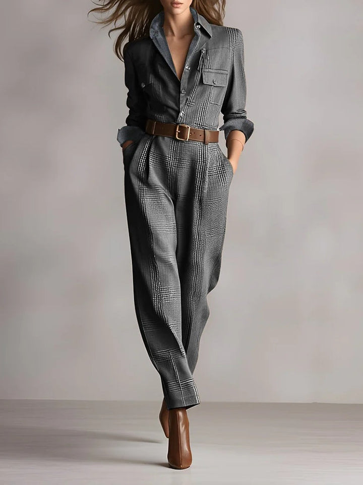 Anna™ || Elegáns kockás overall