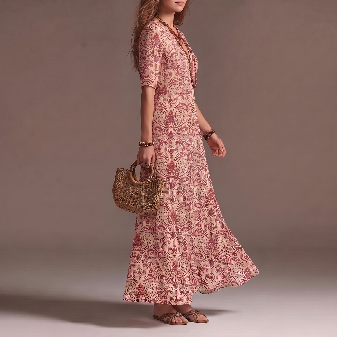 Rosalie | Vintage Ihletésű Bohém Maxi Ruha