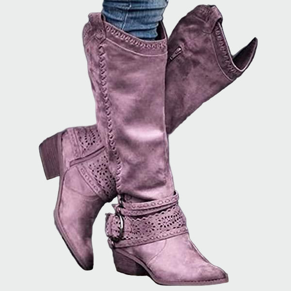 Retro bőr cowboy cipők