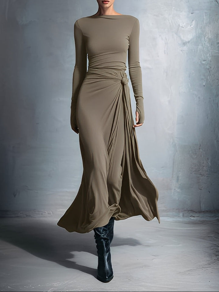 Ilinca | Oldalsó csomós maxi ruha