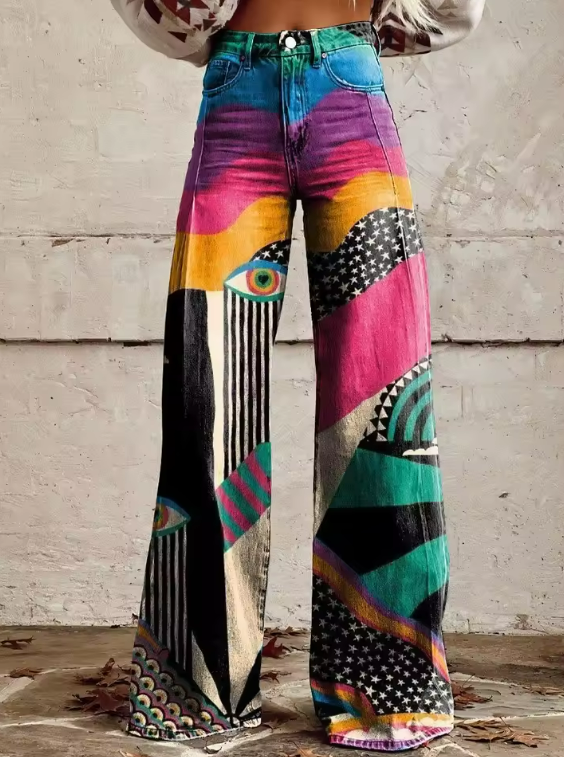 Réka - Bő szárú nadrág boho chic